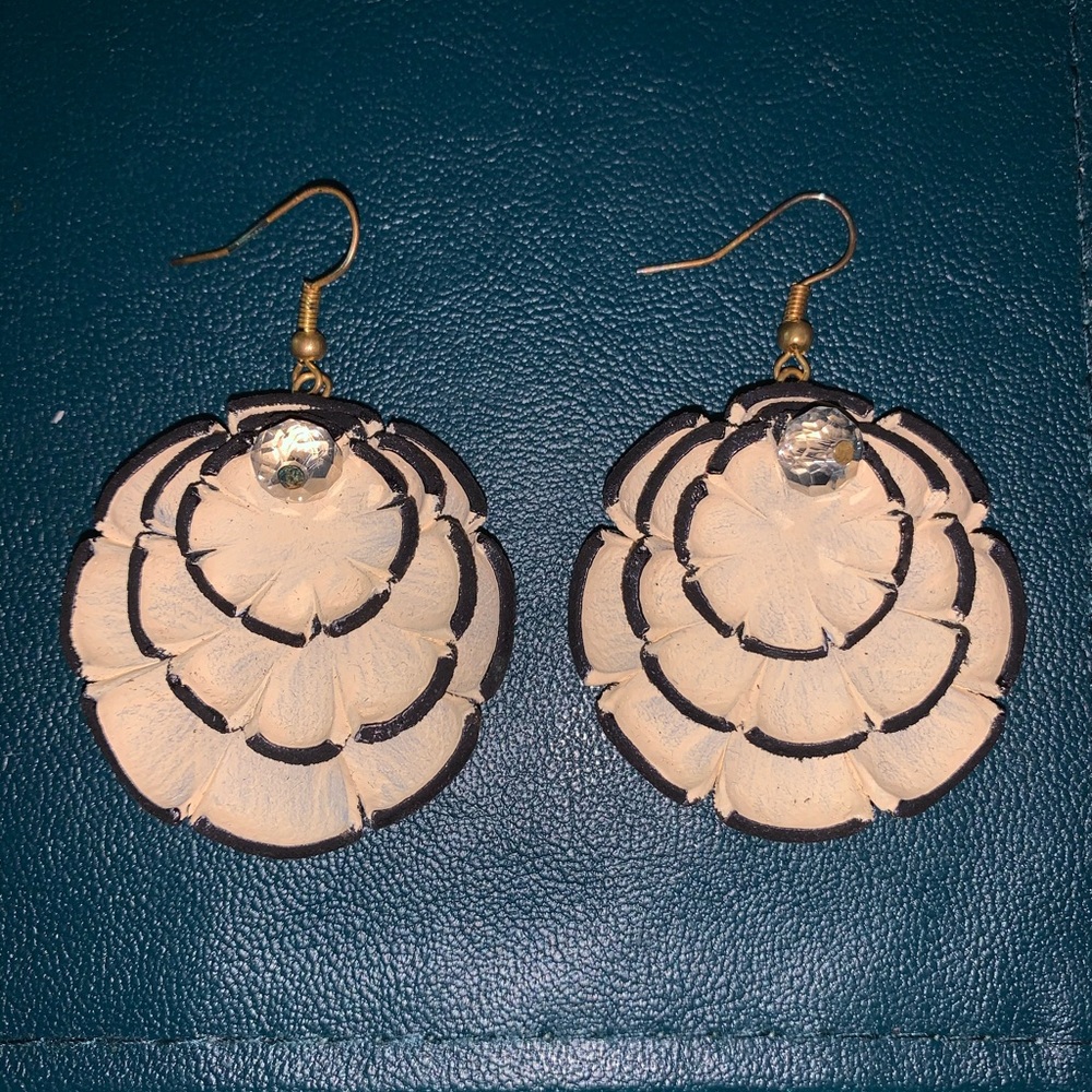 Handmade leather earrings
